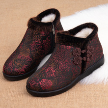 冬季东北纯羊毛女鞋老北京布鞋加绒老人棉鞋中老年防滑保暖妈妈鞋