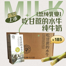 悠纯乳业吃甘蔗的水牛奶1L*12盒奶茶原料双皮奶商用整箱奶香浓郁