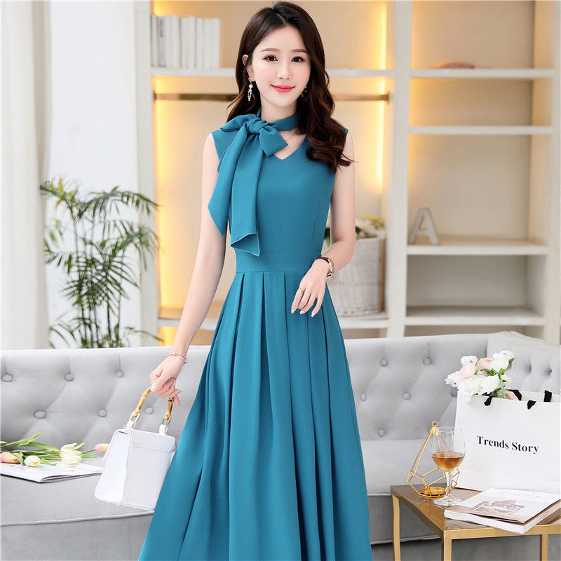 杭州正品连衣裙女长款2019夏女装新款妈妈装气质淑女中年裙子显瘦