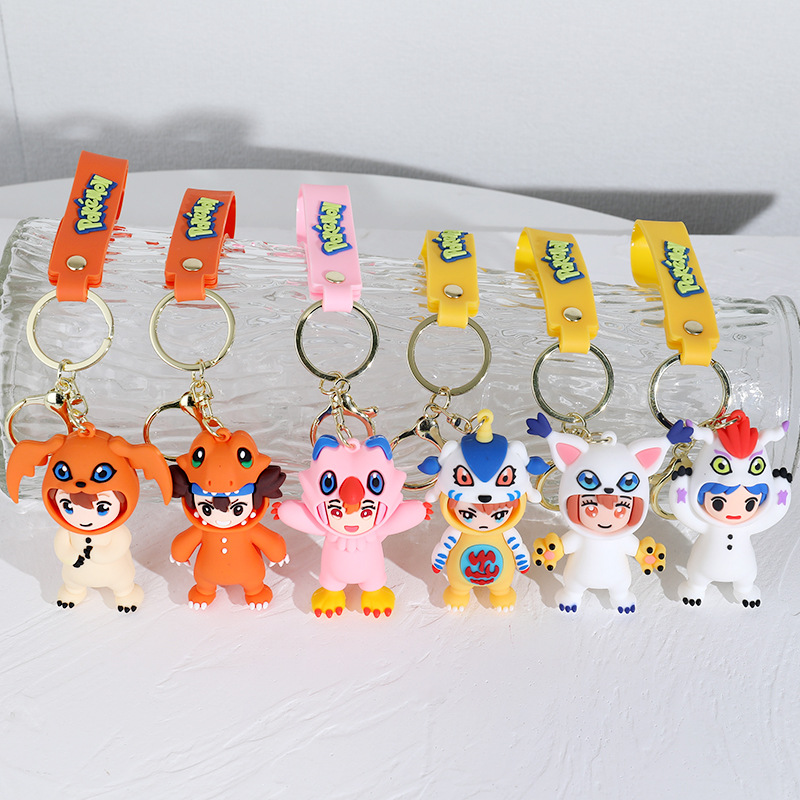 Cartoon Cartoon Digital Baby Girl Silicone Doll Keychain Pendant Couple Bags Car Key Chain Hanging Ornament