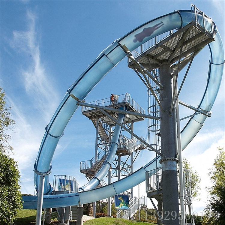 玻璃钢材质生产大型水上乐园设备 垂直滑道 勇士滑梯水上高速滑梯
