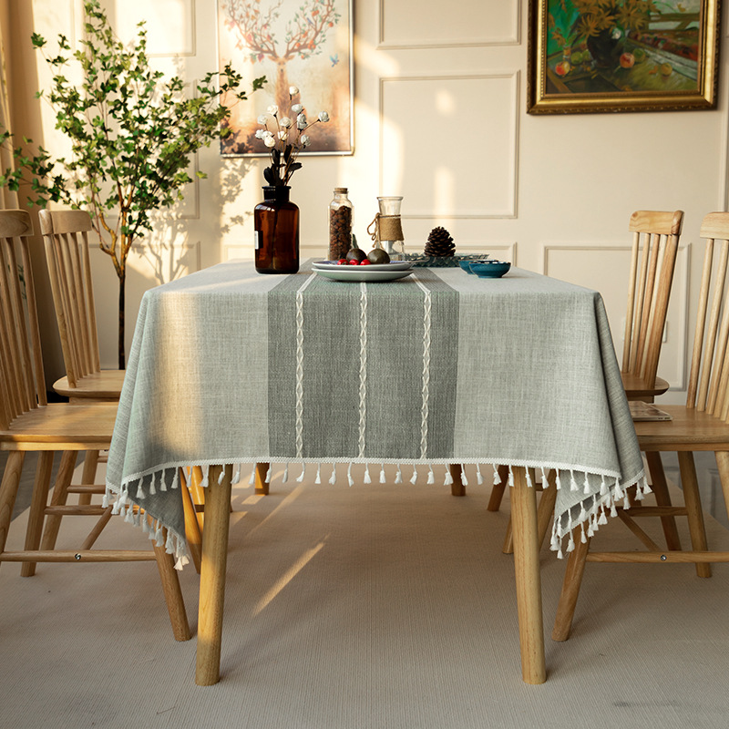 Amazon Tablecloth Wholesale Nordic Ins Cotton Linen Fabric Household Table Cloth Party Tablecloth Cover Towel Wholesale