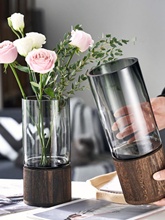 轻奢北欧花瓶摆件简约创意原色玻璃水养鲜花玫瑰餐桌客厅插花世贵