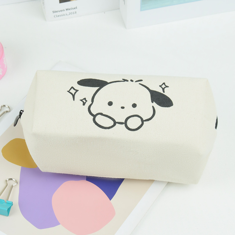 Pacha Dog Good-looking Korean Japanese Japanese Ins Large Capacity Canvas Student Pencil Case Stationery Case Factory Wholesale