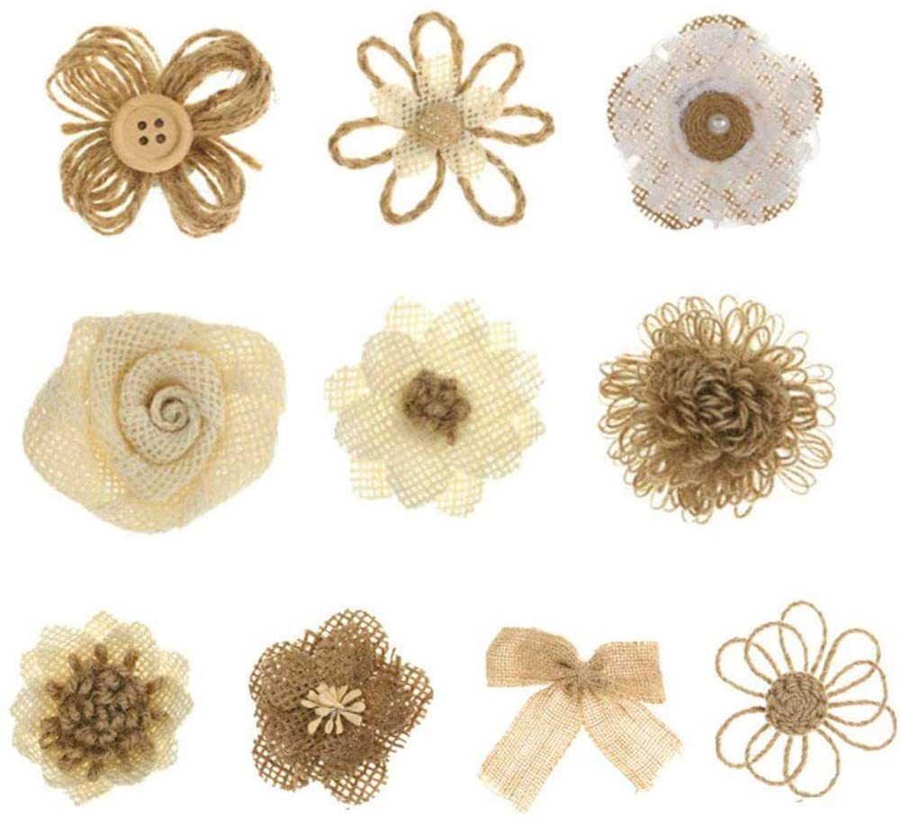 现货蕾丝蝴蝶结服装辅料布花 麻布花 手工DIY鞋帽装饰麻工艺花