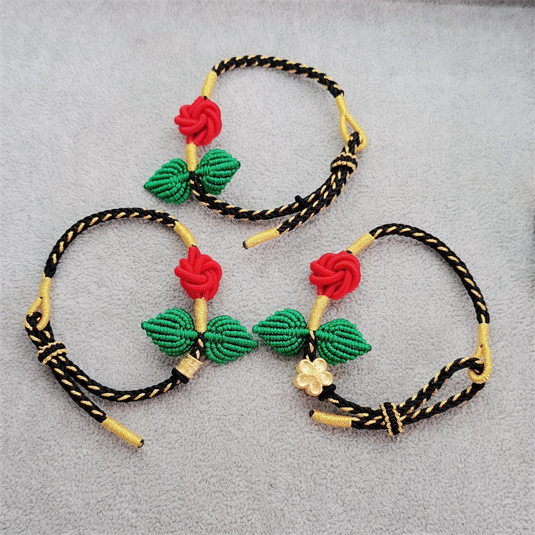 玫瑰花时尚浪漫曼陀罗编织手链纯手工制作见证情侣真挚爱情手绳