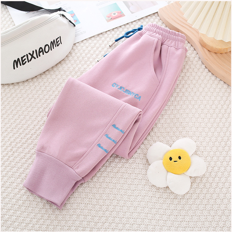 Children's Clothing Spring Girls' Pants 2023 New Medium and Large Children's Sweatpants Children's Sport Pants Spring and Autumn Student Trousers Wholesale