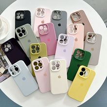 韩国ins镜头全包14苹果15手机壳13液态硅胶12高颜值15pro简约软壳