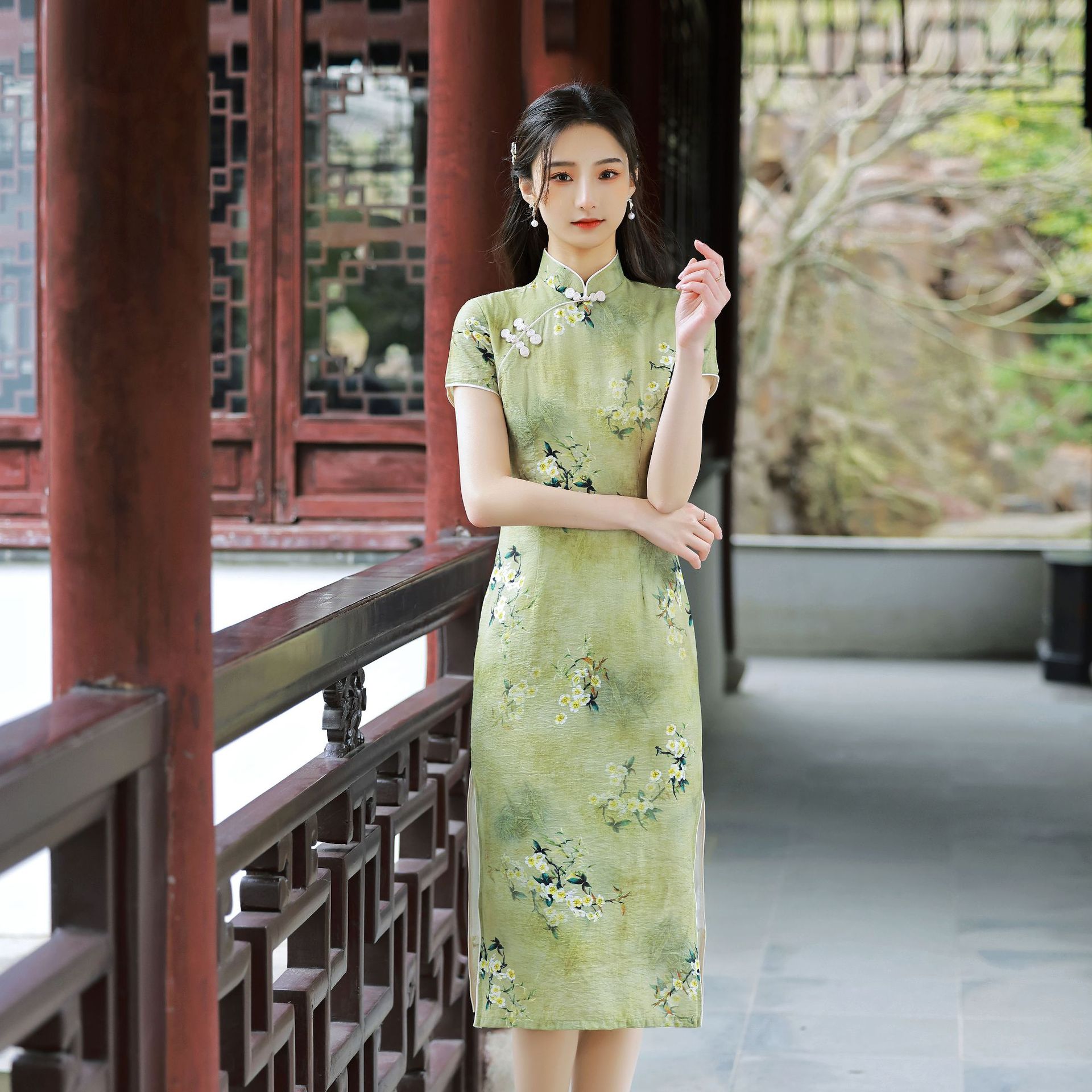 冬季棉旗袍黑色