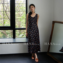 HANNA 含那背心连衣裙女夏碎花2024新款高级感收腰显瘦中长裙6938