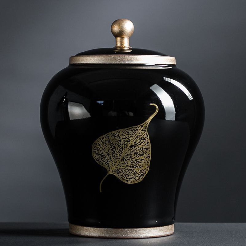 窑变陶瓷茶叶罐大号半斤装家用防潮密封罐红茶绿茶普洱茶罐礼盒装