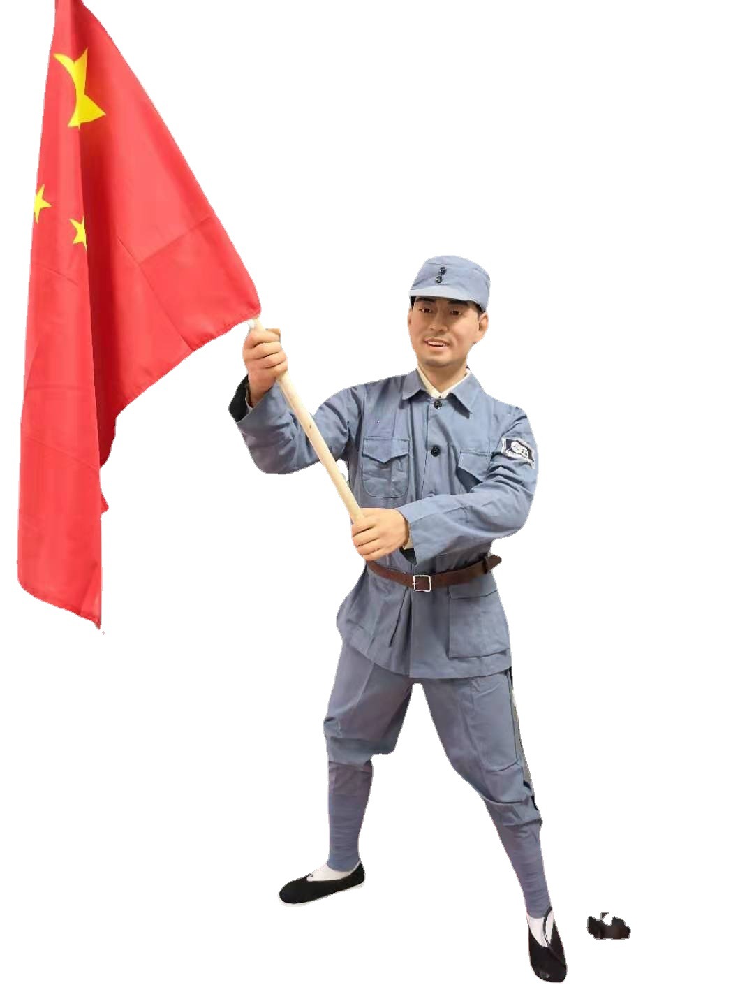 红军挥舞红旗蜡像【可定制】【机械动态蜡像】