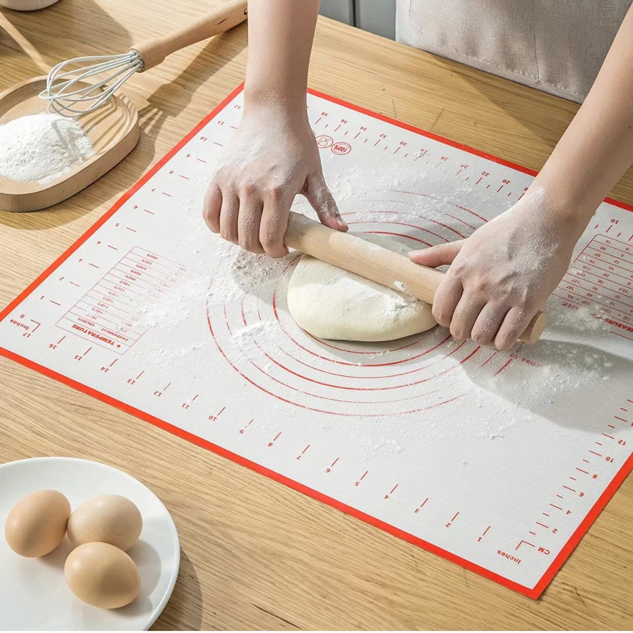 Amazon Thickened Dough Kneading Large Kitchen Silicone Baking Mat Rolling Flap Scale Baking Mat Silicone Chopping Board