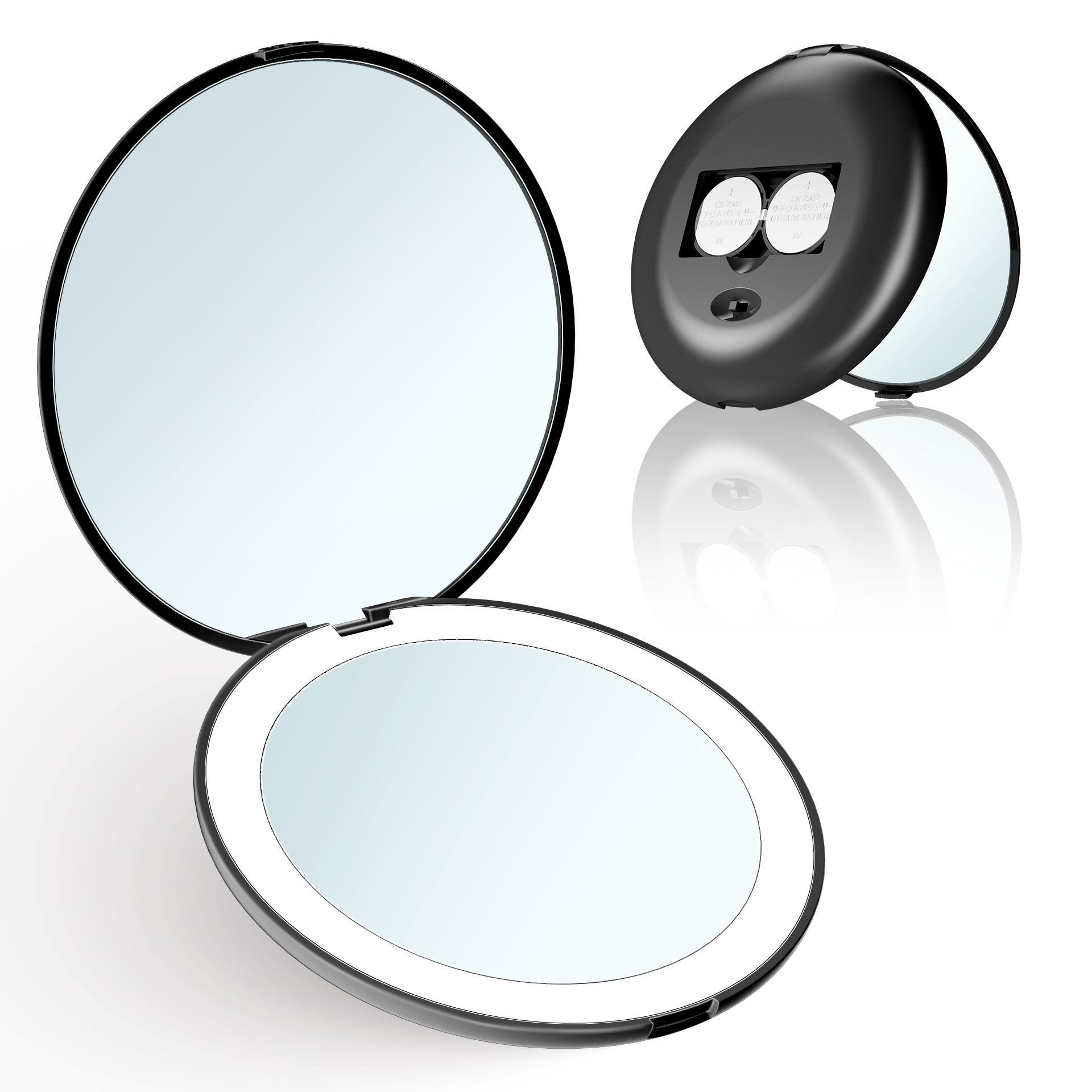 Handheld Led Portable Make-up Mirror with Light Folding Charging Small Mirror Gift Practical Portable Led Make-up Mirror with Light