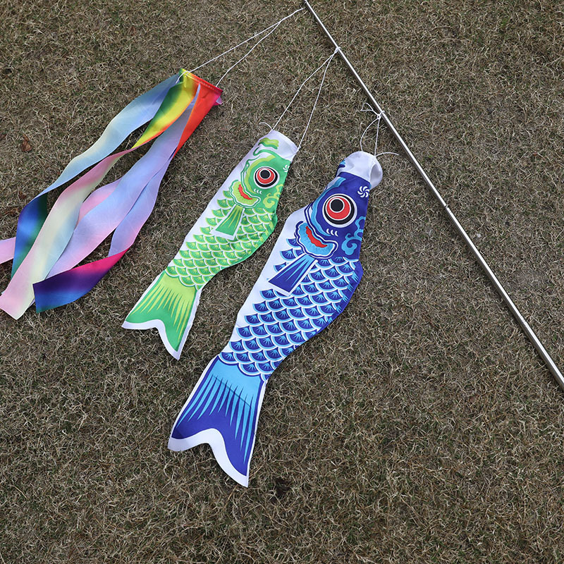 小号鱼旗 鲤鱼旗/日本鲤鱼旗/鲤鱼幡/导游鱼旗 渔具店挂旗 迷你款