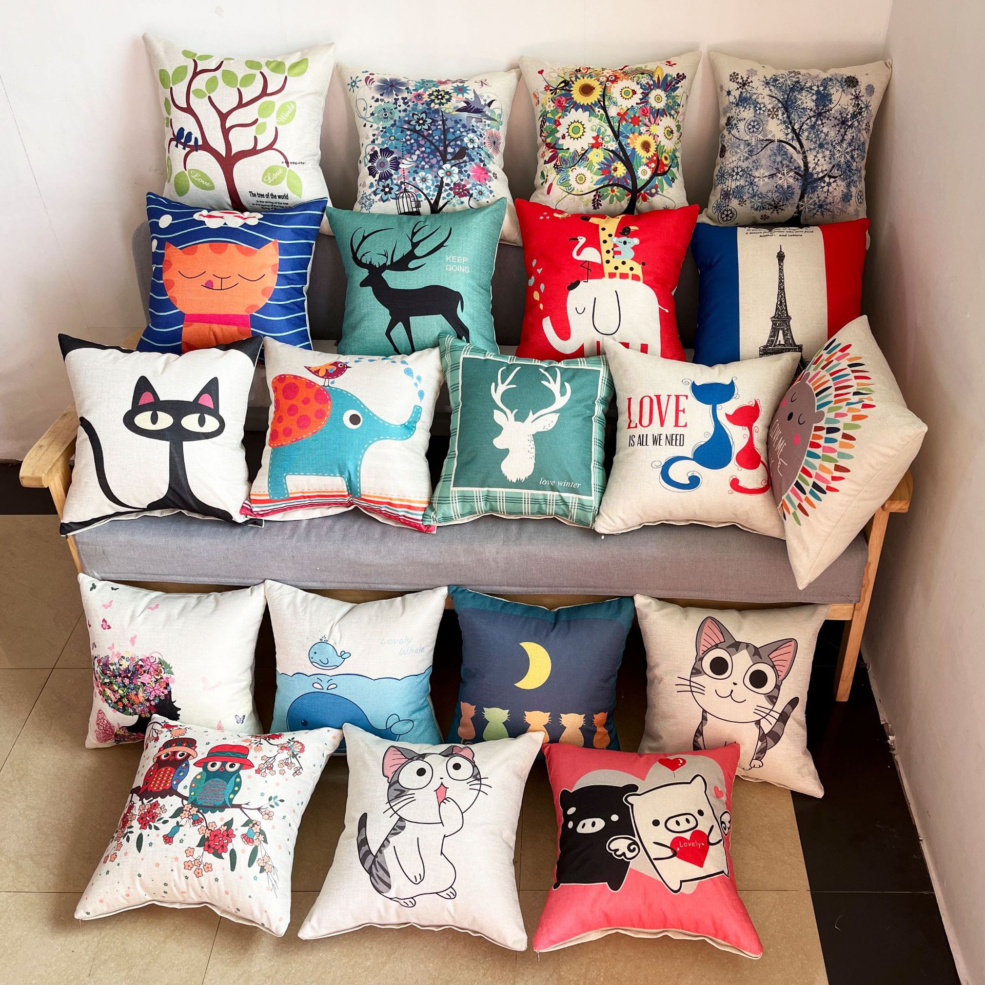 抱枕定做加logo沙发靠垫卡通腰枕方垫时尚北欧定制风格腰靠跑江湖