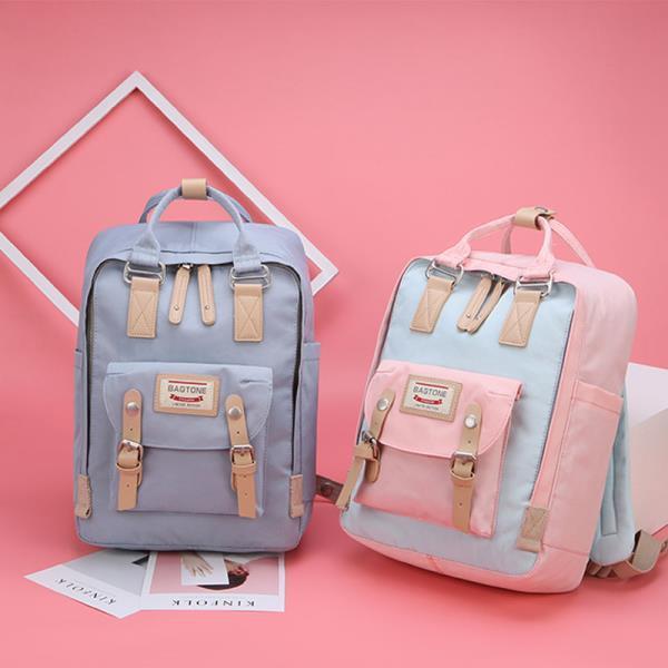 Doughnut Backpack Female Korean Backpack High School Junior High School Student Schoolbag Canvas Ins Harajuku Ulzzang