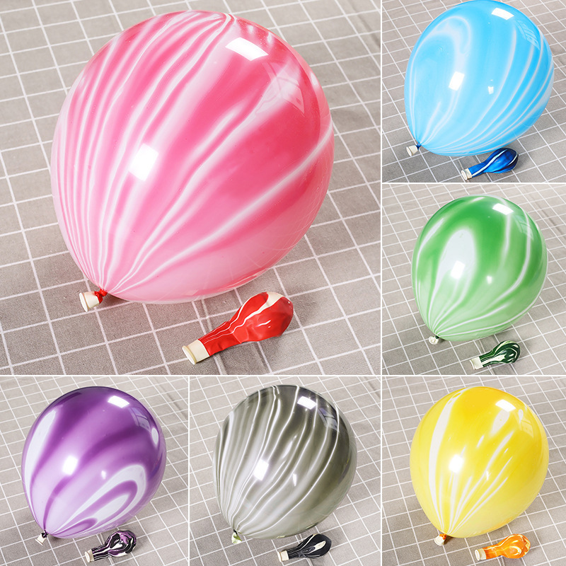 wholesale 10-inch agate balloon birthday party decoration balloon 2.2g thickened cloud wedding decoration balloon