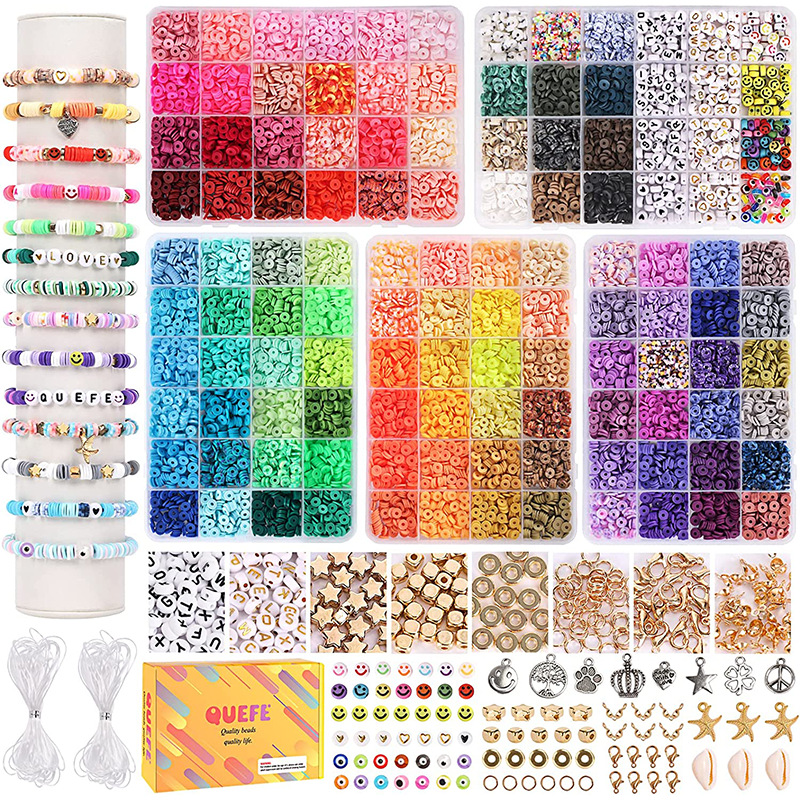 Factory Direct Sales 10800 Clay Beads Bracelet Production Kit 108 Colors Soft Pottery Beads DIY Box