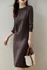 ZQR361689VG Paper Seeing and feeling Elegant 4 Quality Imitation wool Cashmere knitting Dress