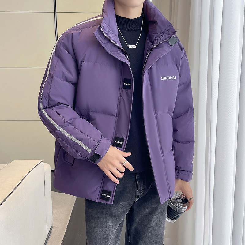 2023冬季80绒羽绒服男款美式加厚白鸭绒面包服痞帅羽绒甩外套男