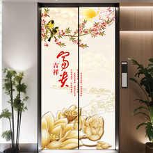 电梯门装饰画贴纸创意风景款自粘贴画电影院新中式国风水墨画墙贴