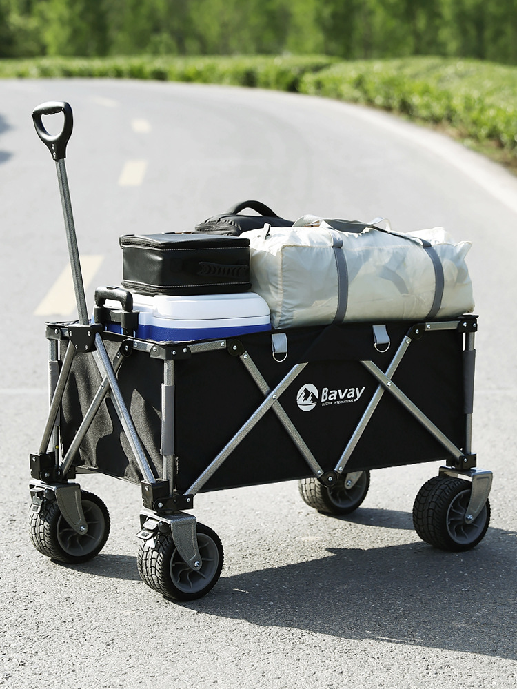 户外聚拢折叠营地车露营野餐拖车多功能手拉车拉货野营车拉杆车