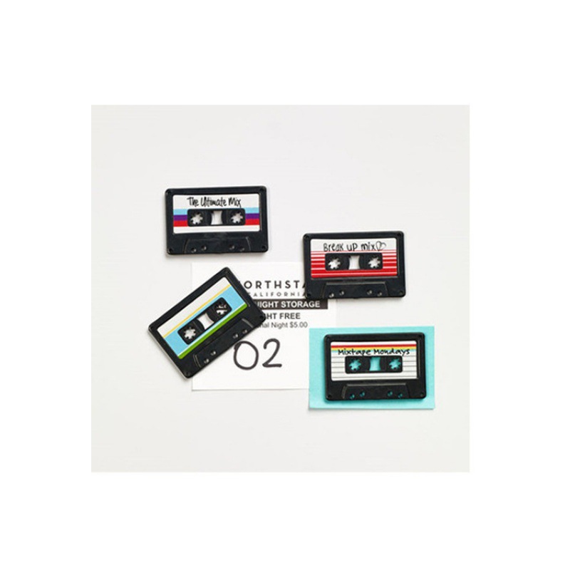 Nostalgic Cassette Record Magnet Set Decorative Magnetic Sticker Refridgerator Magnets