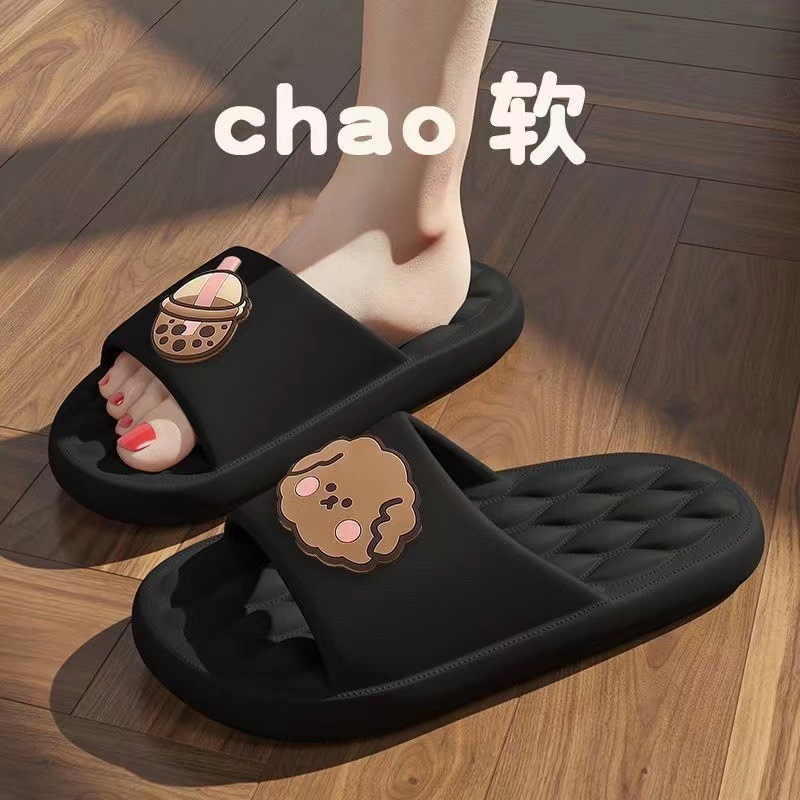 Summer Male and Female Home Non-Slip Slippers Couple Cute Little Bear Cartoon Soft Bottom Bathroom Bath Sandals Wholesale