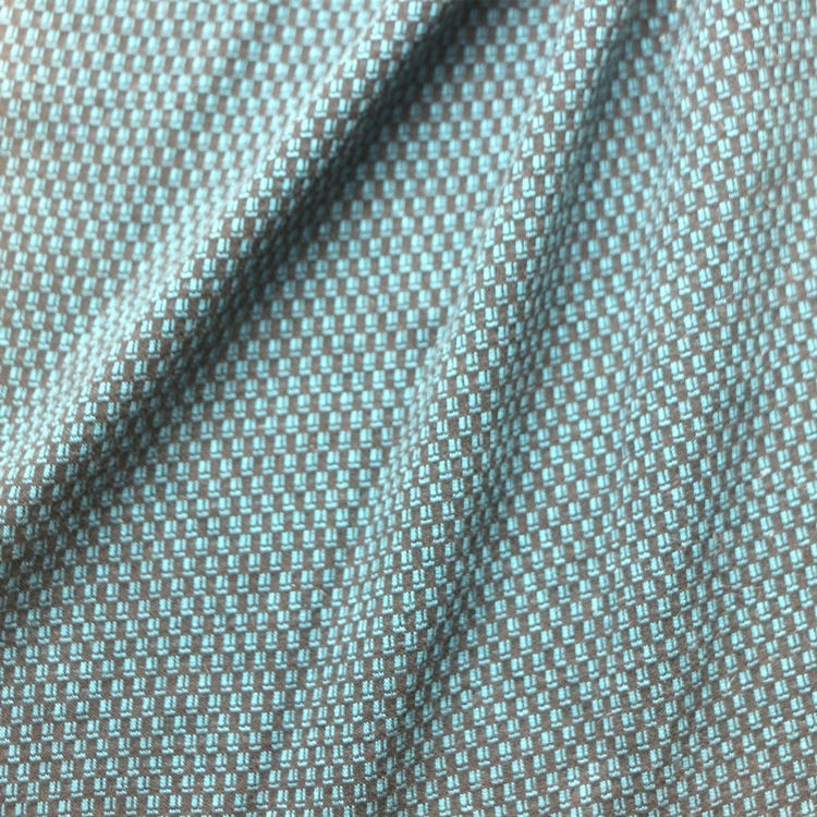 色织提花单面布汗布料针织纬编全棉色织格子马赛克小提花单面布料