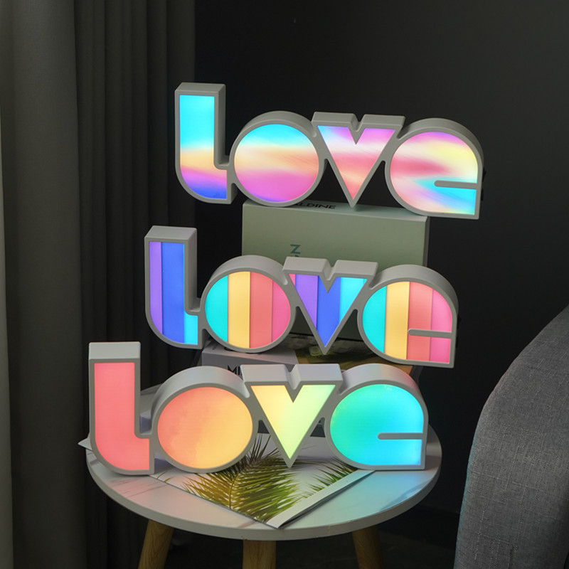 Cross-Border New LED Light Box Love Letter Light Proposal Confession Holiday Gift English Letter Decoration Night Light 
