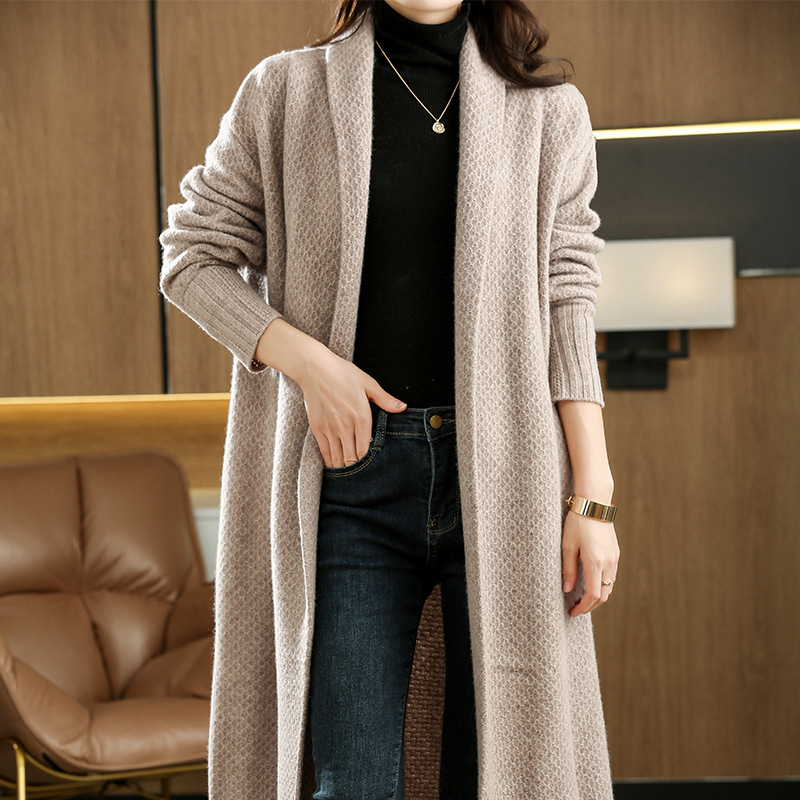 淑女毛线长外套