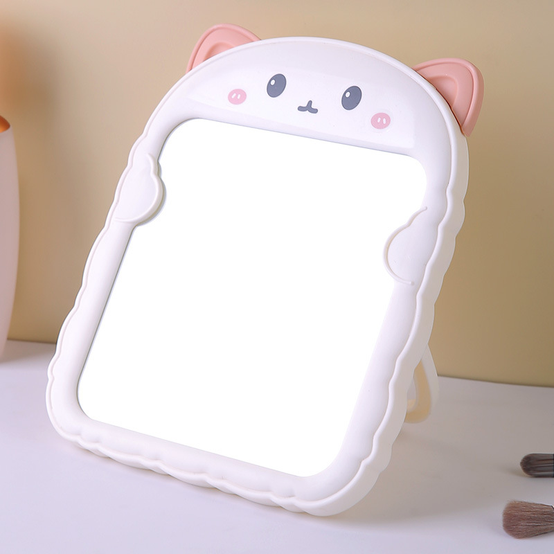 Original Design Foldable Color Printing Bear Ear Cat Ear Makeup Mirror HD Desktop Dressing Mirror Simple