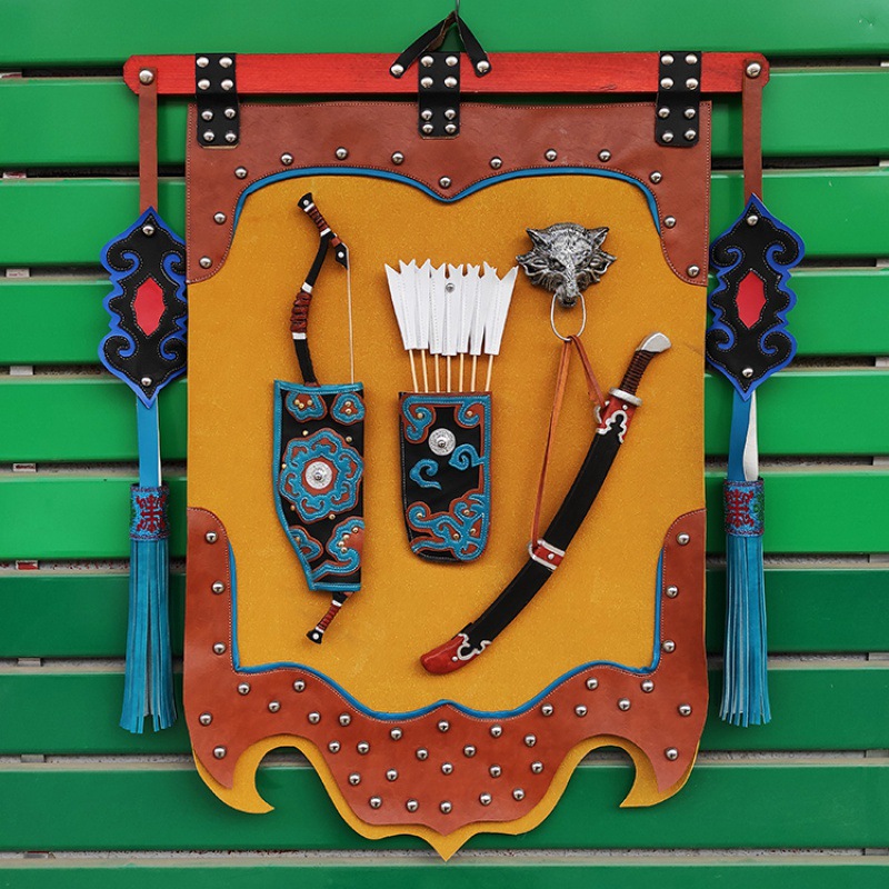 蒙古族装饰画挂画民族风皮画蒙餐饭店墙面壁画蒙元素内蒙古工艺画