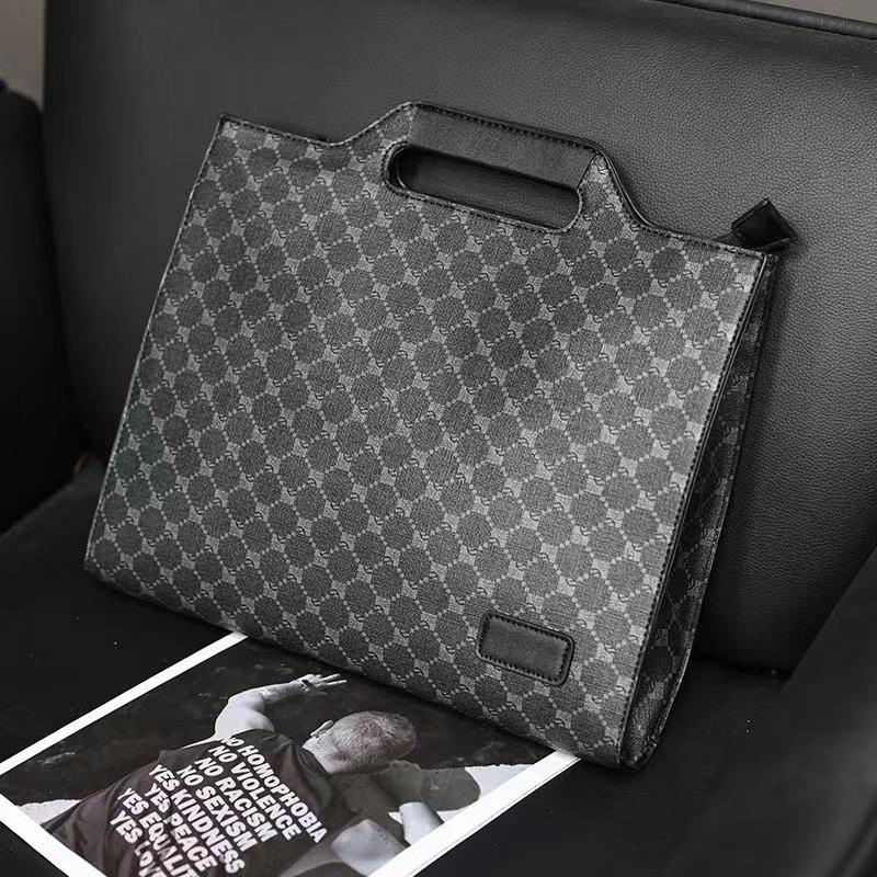 New Men's Handbag Shoulder Bag Pu Leather Messenger Bag Men's Casual Business Briefcase Computer File Bag Men