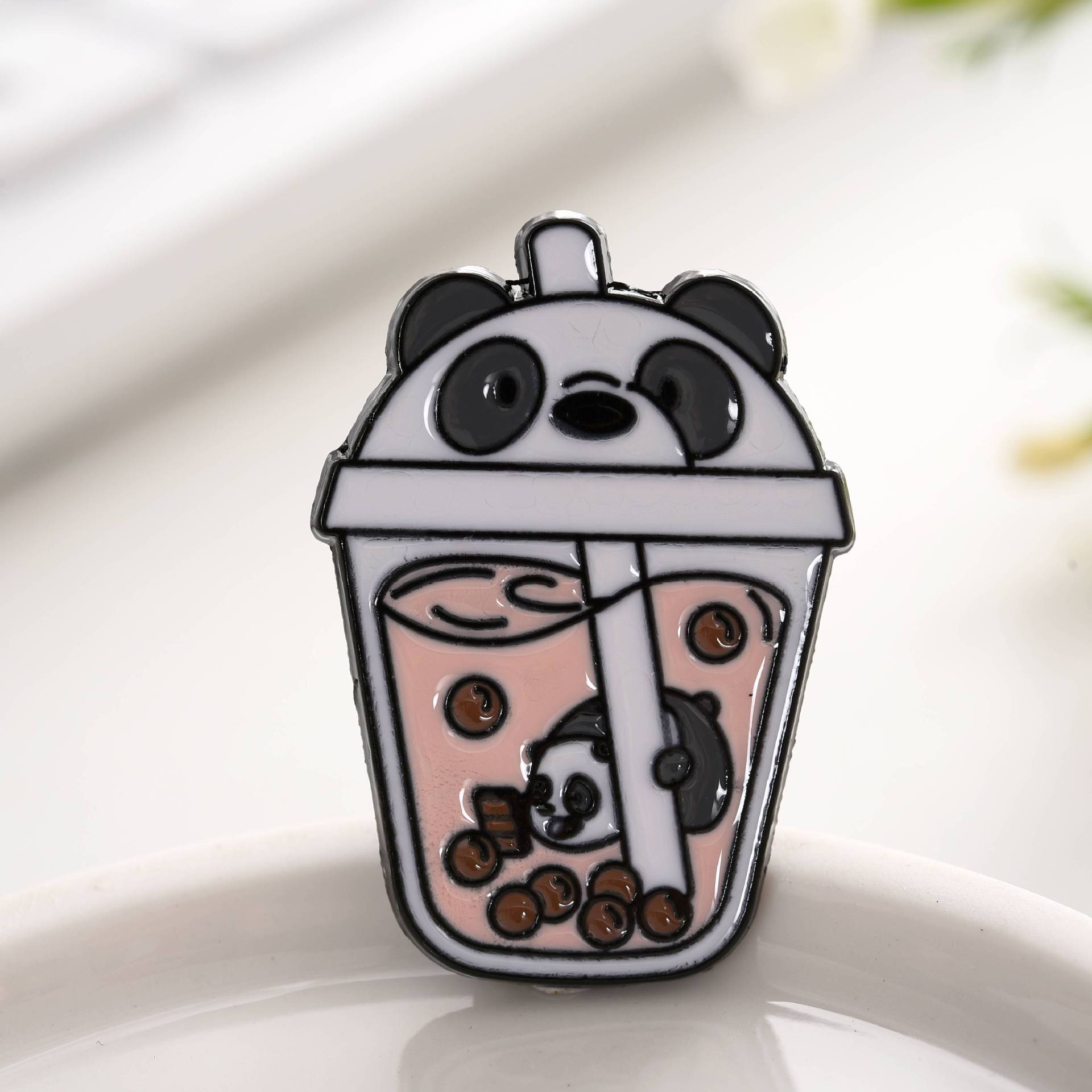 r销新款 创意可爱动物头像 造型胸针 珍珠奶茶胸针配饰 源头z销