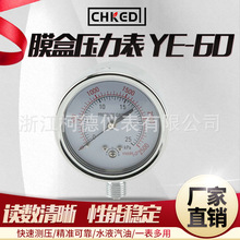 厂家供应现货柯德多种规格径向柯德仪表YE-60型调零款膜盒压力表