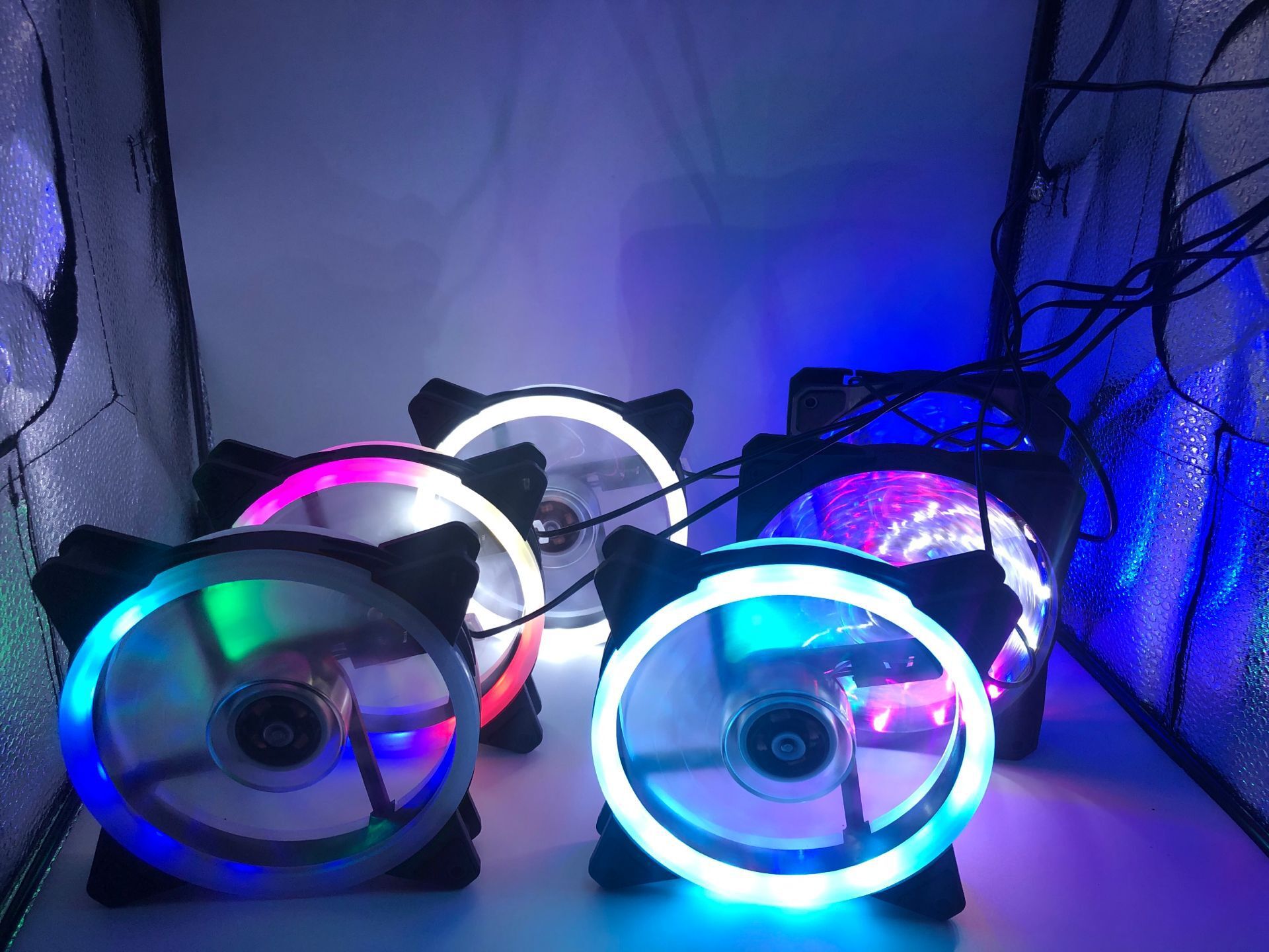 台式主机电脑机箱风扇12cm15灯炫彩灯光rgb变色led水冷静音散热