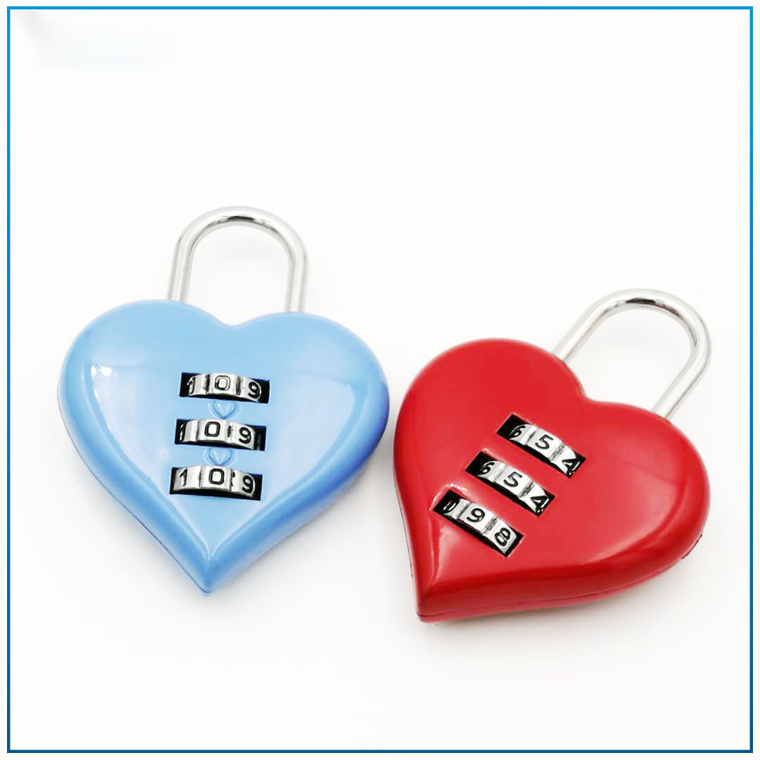 Bao Xin Brand Zinc Alloy Heart Lock Password Lock Wedding Heart-Shape Lock Coded Lock of Bags and Suitcases Password Lock Mini