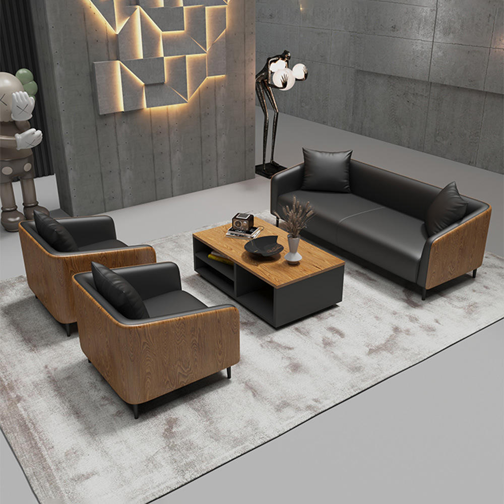 办公室沙发简约商务茶几组合套装现代酒店会客洽谈接待室休闲沙发