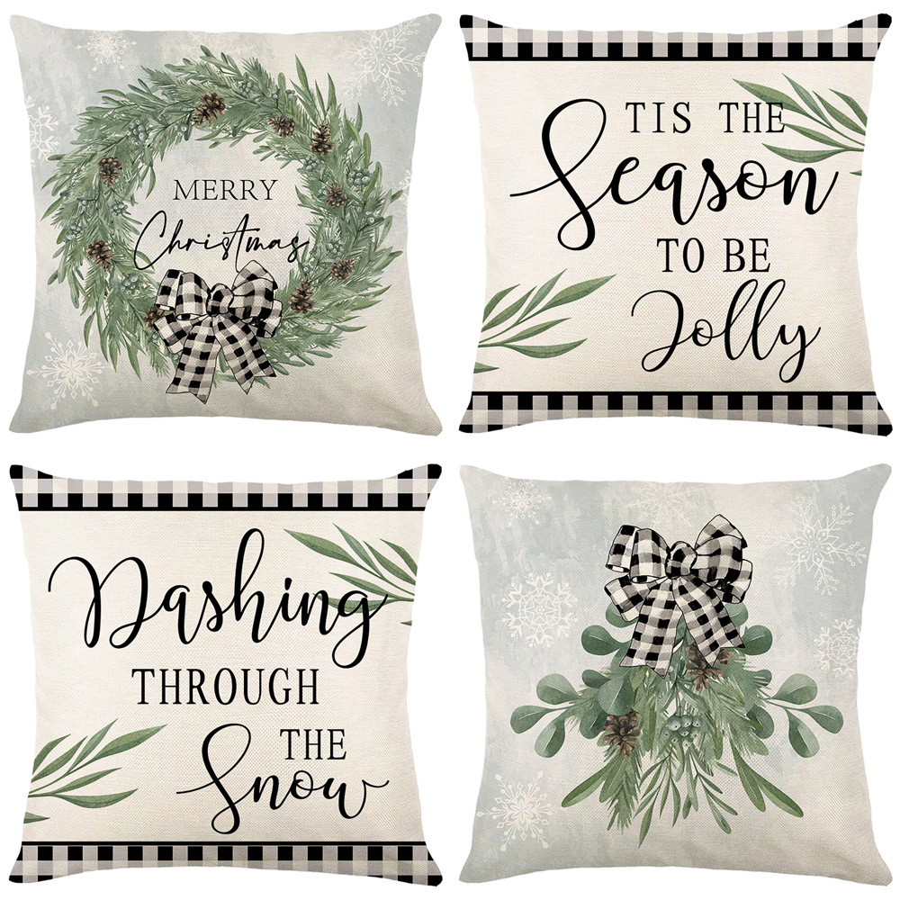 [Clothes] New Christmas Pillow Cover Amazon Cross-Border Sofa Cushion Cover Living Room Holiday Ornament Pillow