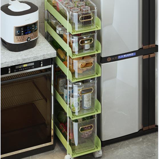 厨房夹缝置物架落地多层超窄18cm推车冰箱缝隙架靠墙20cm侧收纳架