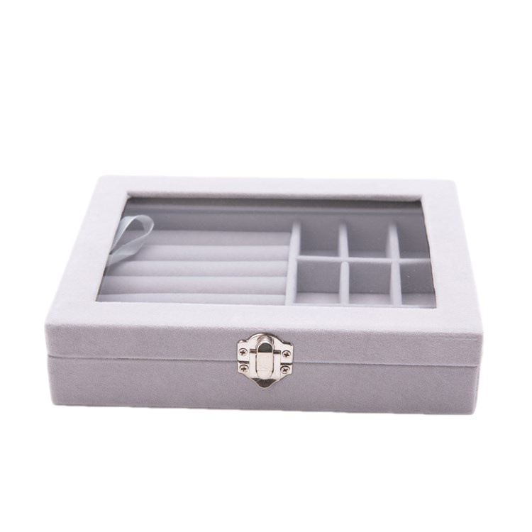 Exquisite Internet Influencer Earrings Earring Jewelry Box Wholesale Dustproof with Cover Jewelry Box Finishing Storage Box in Stock