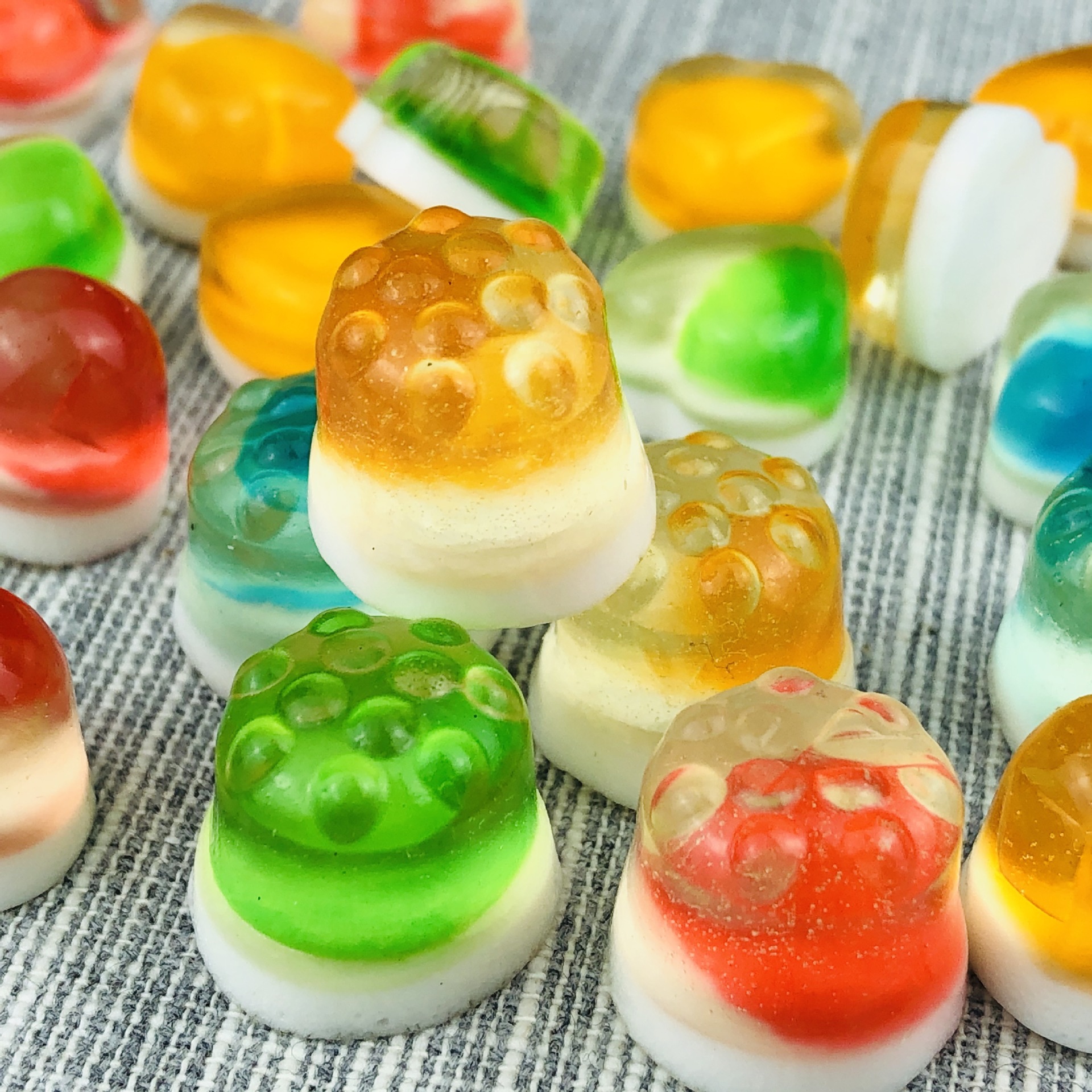 披萨橡皮糖双层透明糖果2.5公斤整包批发果干蜜饯