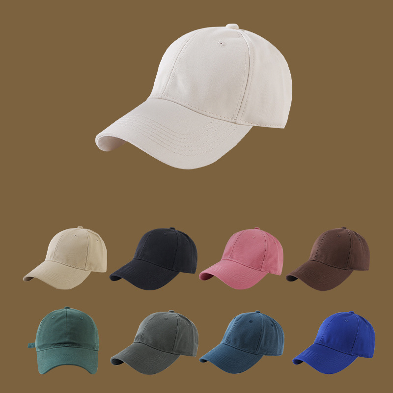 Solid Color Big Head Circumference Peaked Cap Men‘s Autumn and Winter Ins Fashion All-Match Casual Baseball Cap Women‘s Korean-Style Face-Looking Small