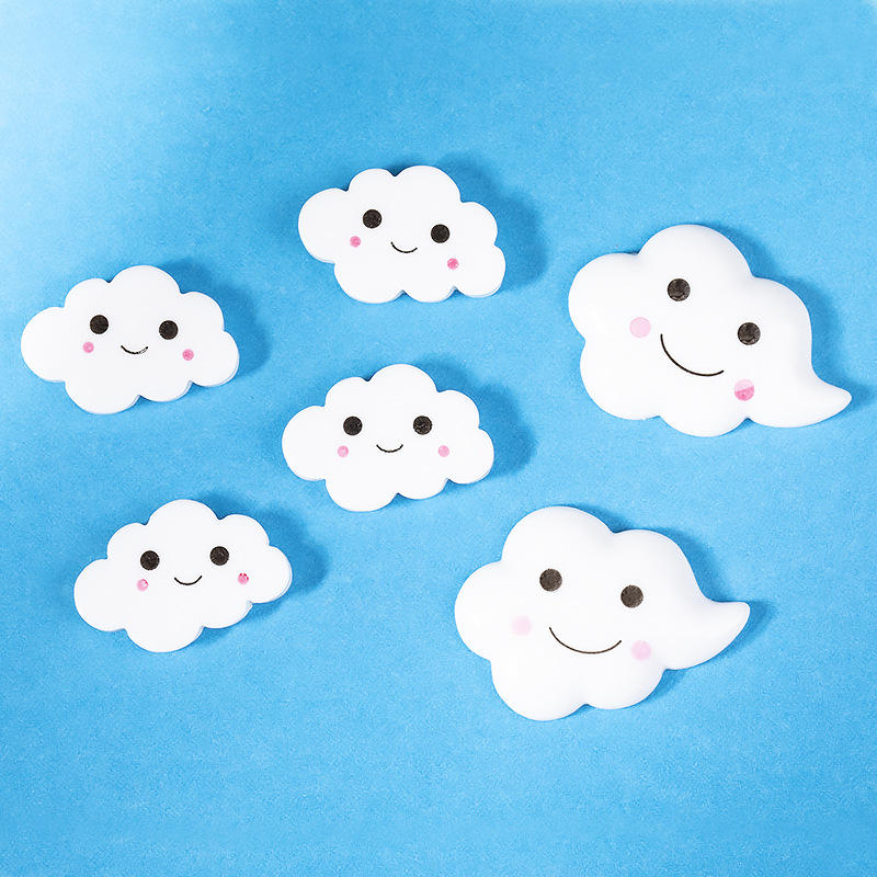 树脂配件卡通可爱云朵 笑脸白云diy奶油胶手机壳贴片 冰箱贴材料