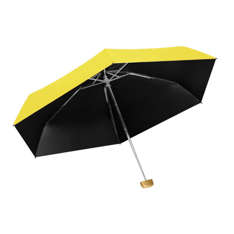 Mini Sun Protection Sun Umbrella Flat 50% off 6-Bone Printed Logo Vinyl Folding Pocket Umbrella Gift