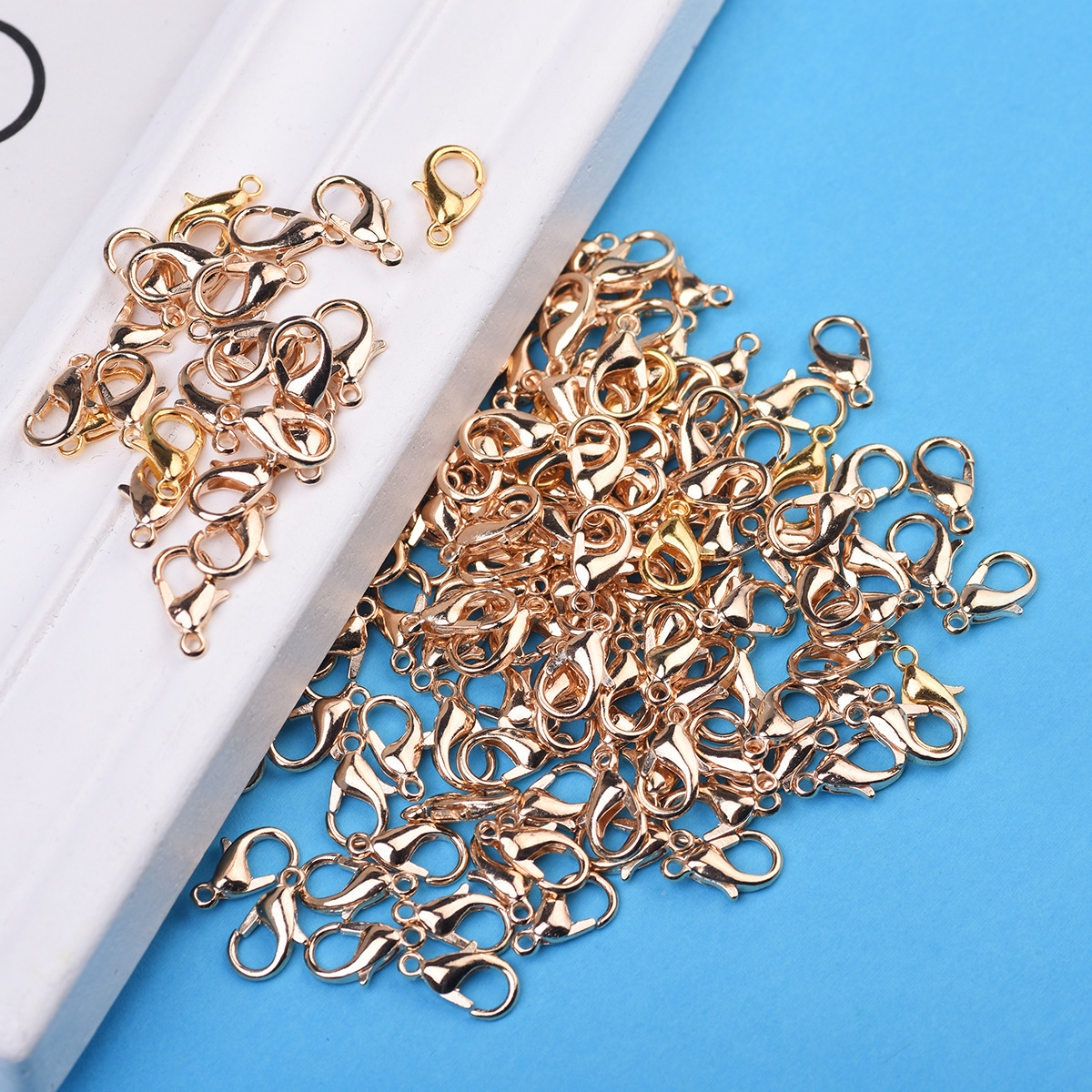 厂家直销环保锌合金302龙虾扣项链扣50个/包 金色银色12mm龙虾扣