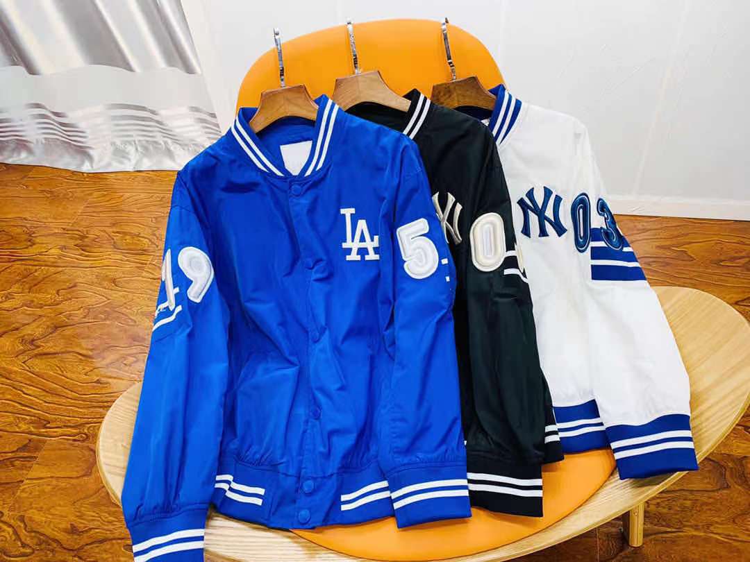 mlb卫衣 ny基础款la休闲宽 松 百 搭情侣款棒球服外套一件代发