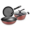 [No fumes non-stick Cookware Wok Soup pot Frying pan Electromagnetic furnace currency Cookware suit